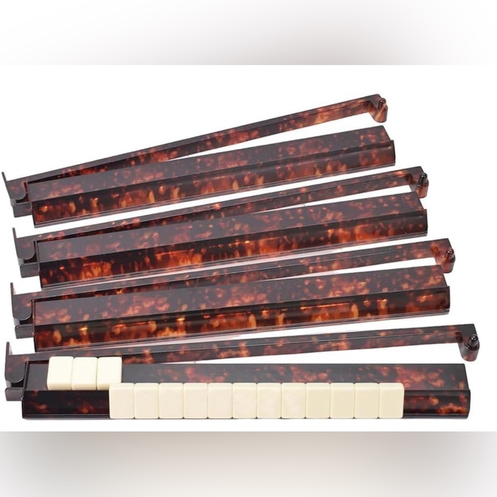 Mahjong tortoise shell racks (matte) - set of 4. New in box.
